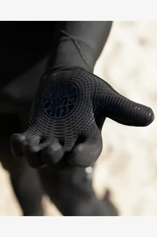 RIP CURL FLASHBOMB 3/2 5 FINGER GLOVE - BLACK