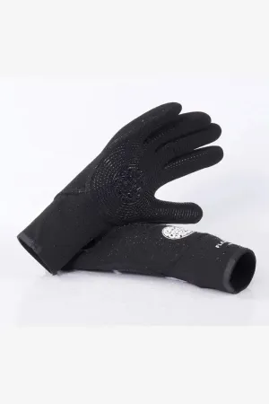 RIP CURL FLASHBOMB 3/2 5 FINGER GLOVE - BLACK