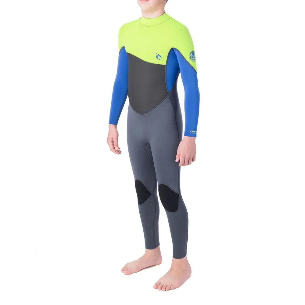 RIP CURL JUNIOR OMEGA 4/3 BACK ZIP LIME