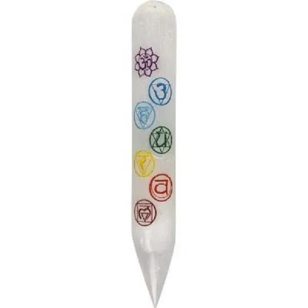Rocks Selenite 6" Chakra Wand