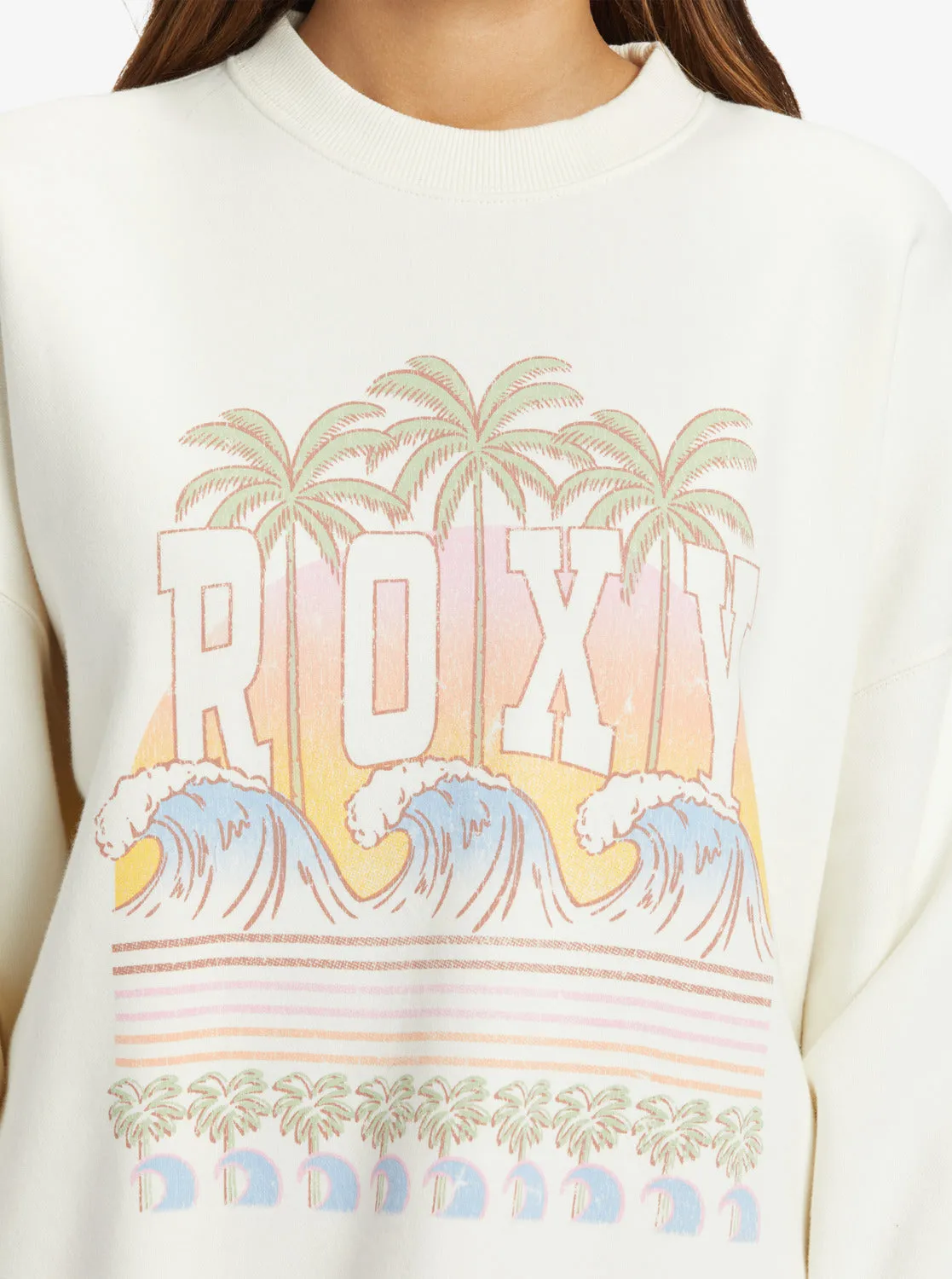 Roxy Lineup Oversized Crew - Egret