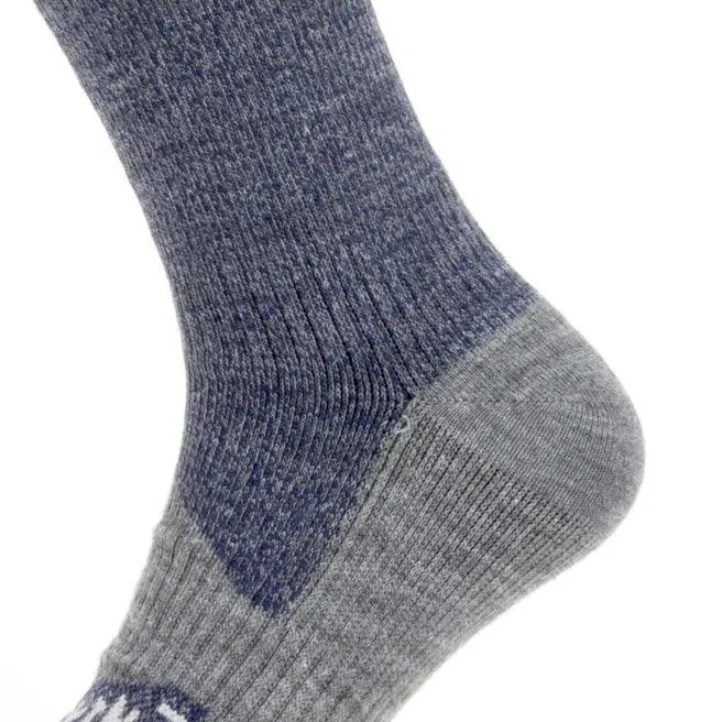 Sealskinz Waterproof All-Weather Mid-Length Socks - Navy/Grey Marl