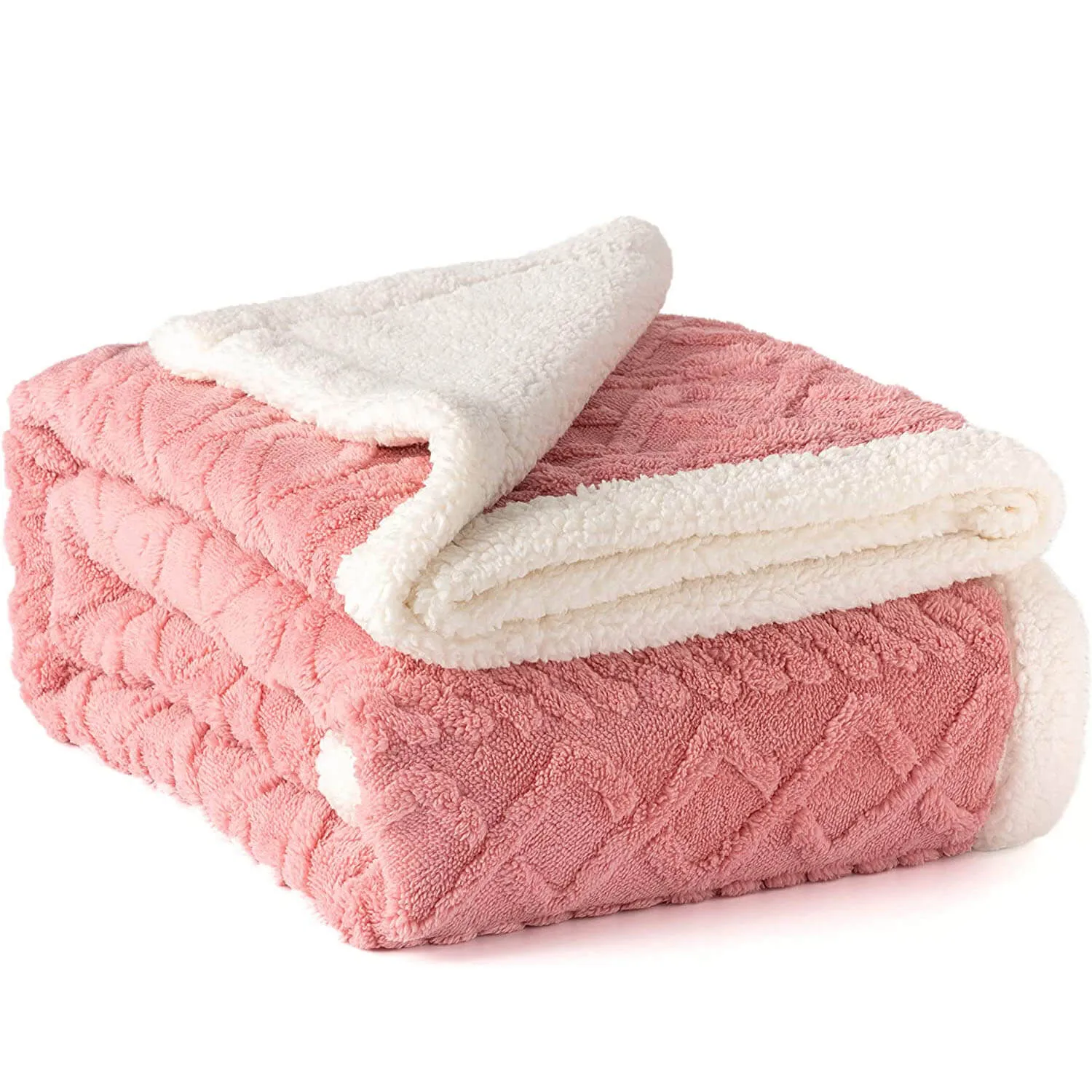Sherpa Wool Bed Blanket , Large Super Soft Fluffy Sofa Cover Velvet Blanket