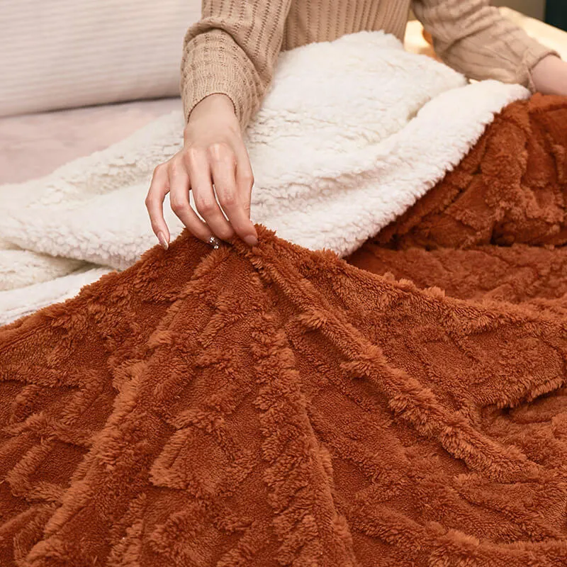 Sherpa Wool Bed Blanket , Large Super Soft Fluffy Sofa Cover Velvet Blanket