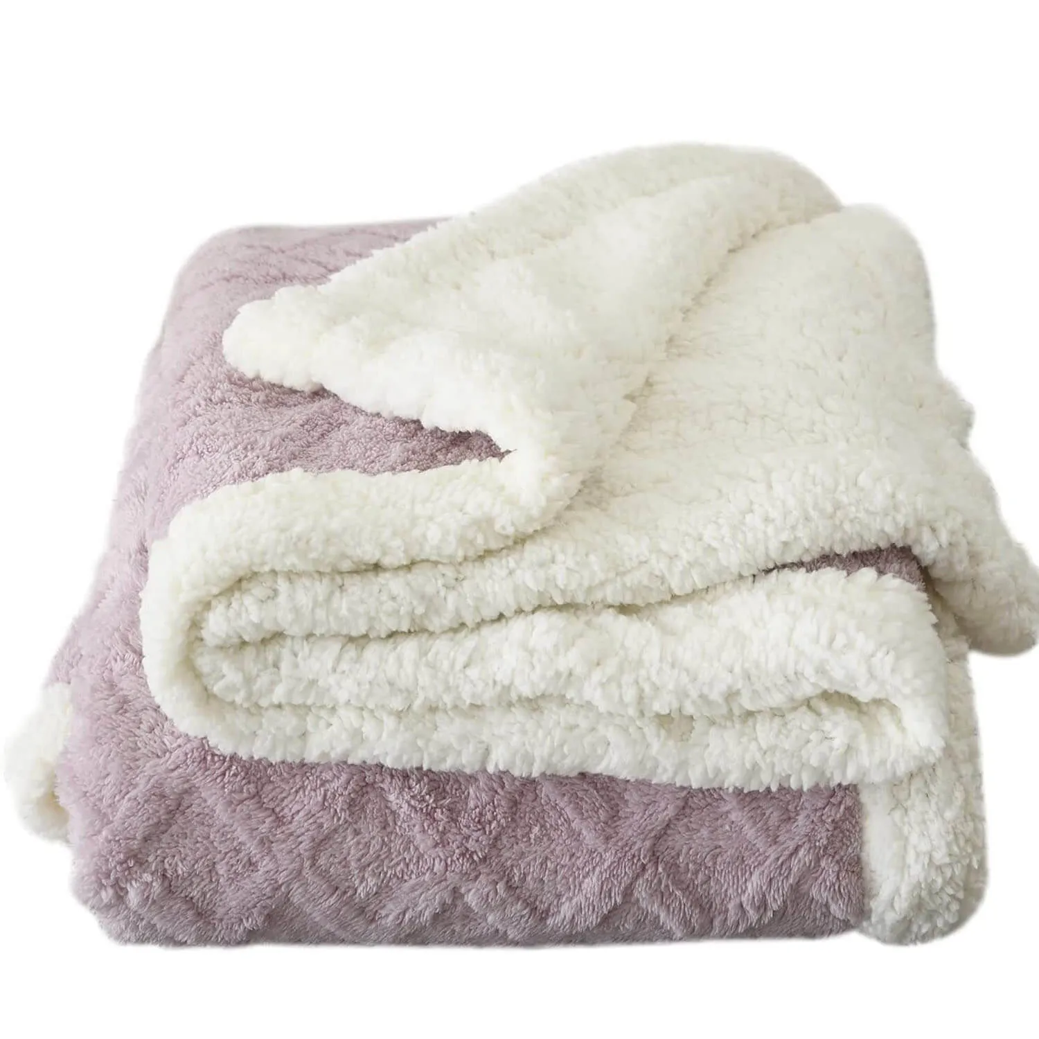 Sherpa Wool Bed Blanket , Large Super Soft Fluffy Sofa Cover Velvet Blanket