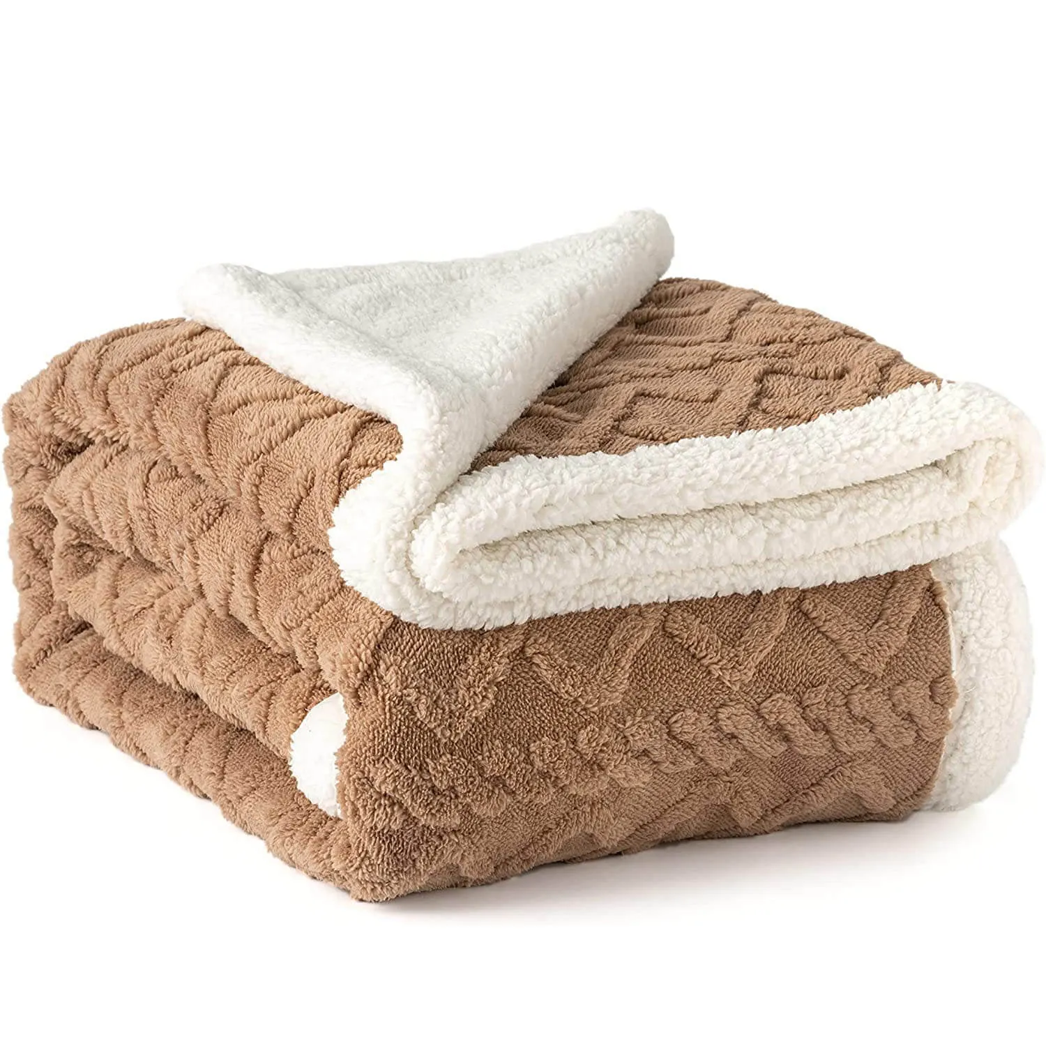 Sherpa Wool Bed Blanket , Large Super Soft Fluffy Sofa Cover Velvet Blanket
