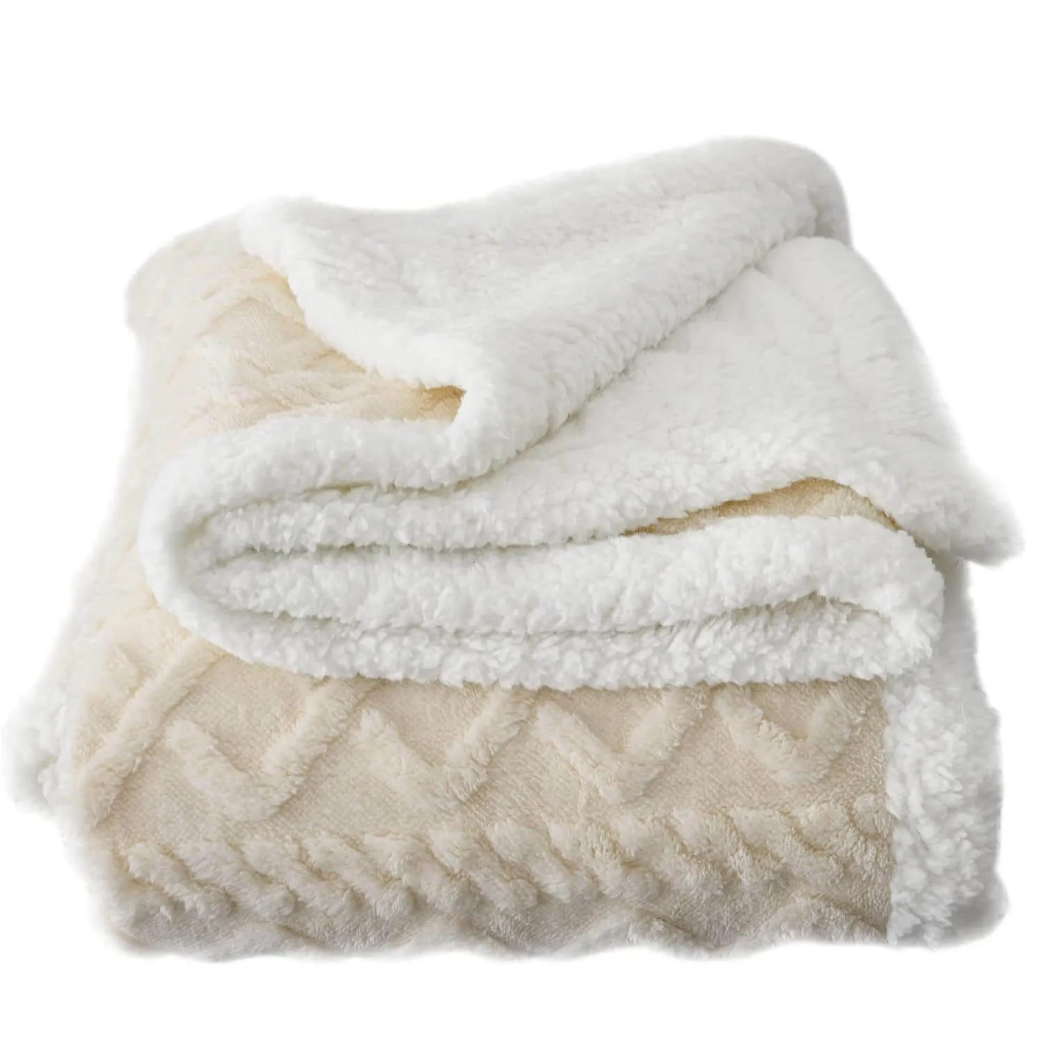Sherpa Wool Bed Blanket , Large Super Soft Fluffy Sofa Cover Velvet Blanket
