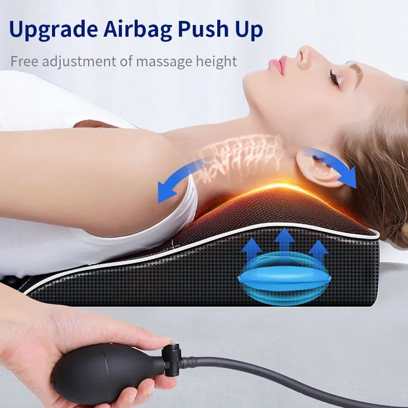 Shiatsu Head Neck Cervical Ttraction Body Massager Car Back Pillow with Heating Vibrating Massage Device