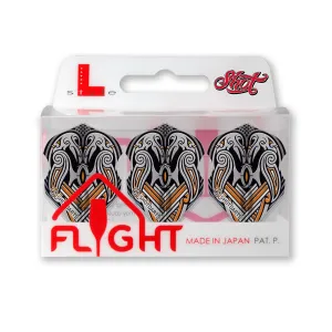 Shot L-Style EZ L3 Shape Dart Flights-Viking Raven Black