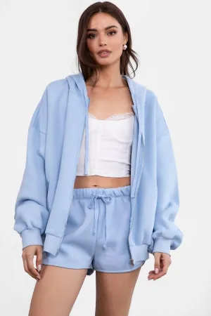 Sleepy But Social Hoodie -Oversized- Baby Blue