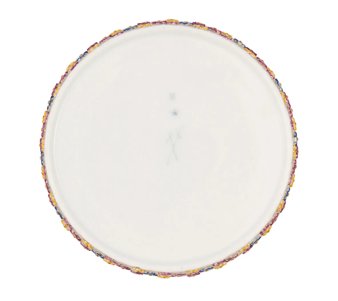 SOLD Dresden Meissen Marcolini Style Porcelain Basket-and Flower Molded Wine Coaster,
