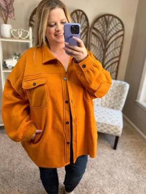 Stadium Saturdays Shacket - Spicy Orange