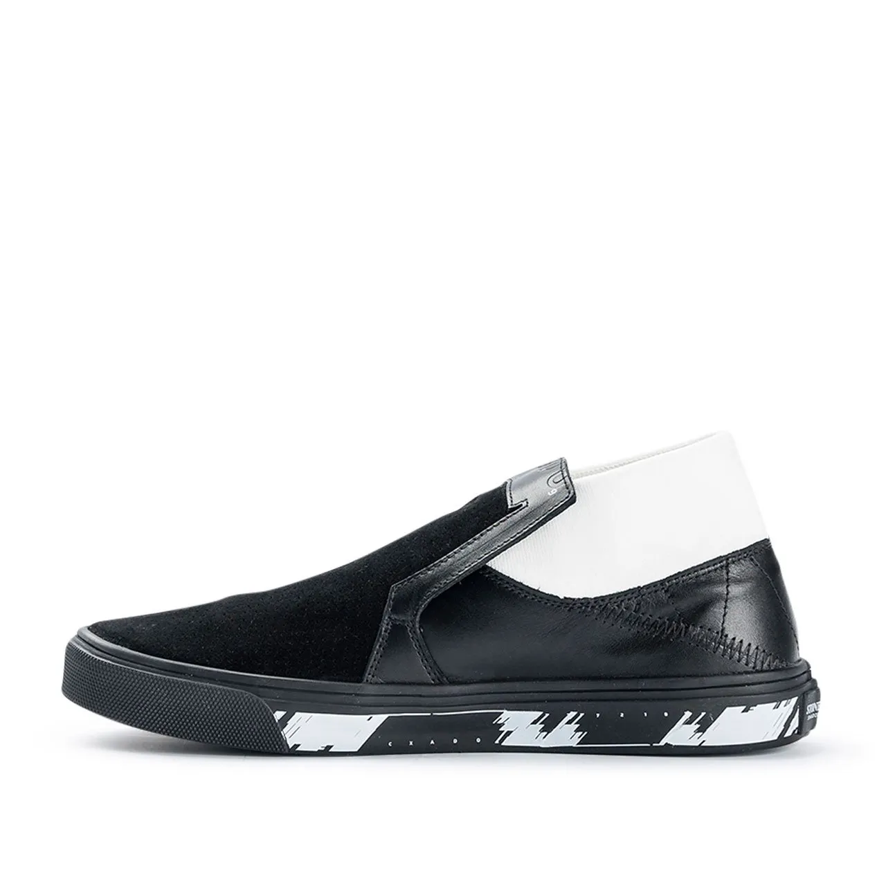 stone island shadow project slip-on mid leather (black)