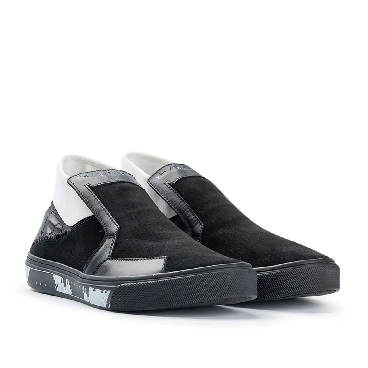 stone island shadow project slip-on mid leather (black)
