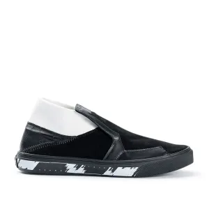 stone island shadow project slip-on mid leather (black)