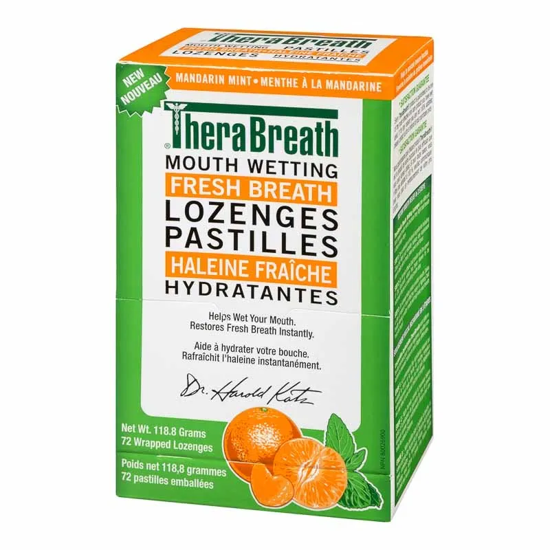 Thera Breath Dry Mouth Lozenges 72 Wrapped Lozenges Mandarin   Mint