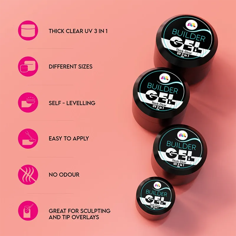 Thick Clear UV Builder Gel - 50g