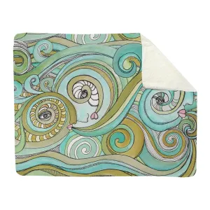 Thick Sherpa Fleece Blanket 'Honeydew Ocean'