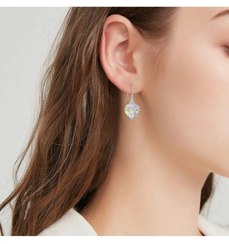 Tree Crystal 925 Sterling Silver Drop Earrings