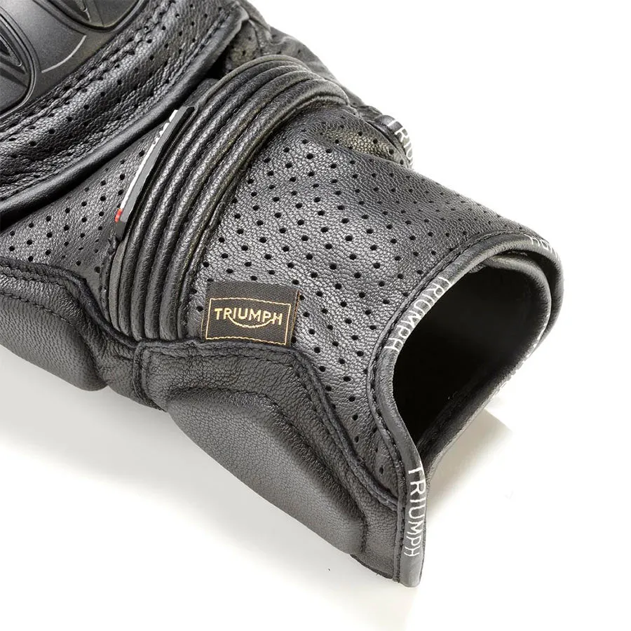 Triumph Jansson Perforated Leather Gloves - Black