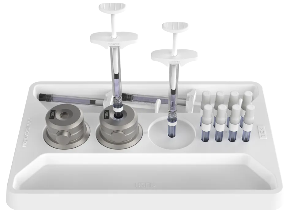 TSK Professional Bundle - 1 Box of Steriglide Cannulas, 1 Needle Holder and 1 Treatment Tray