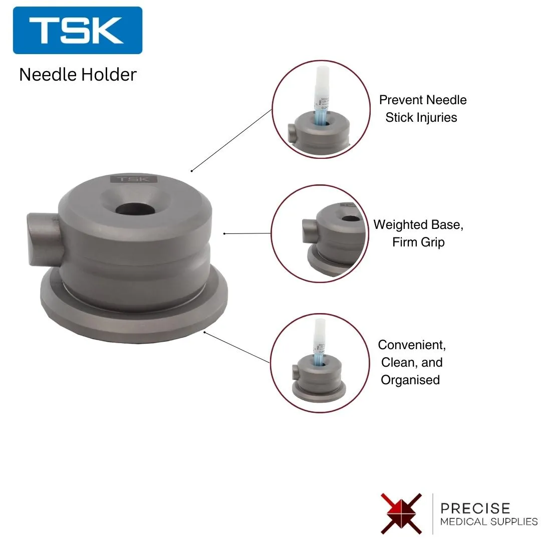 TSK Professional Bundle - 1 Box of Steriglide Cannulas, 1 Needle Holder and 1 Treatment Tray