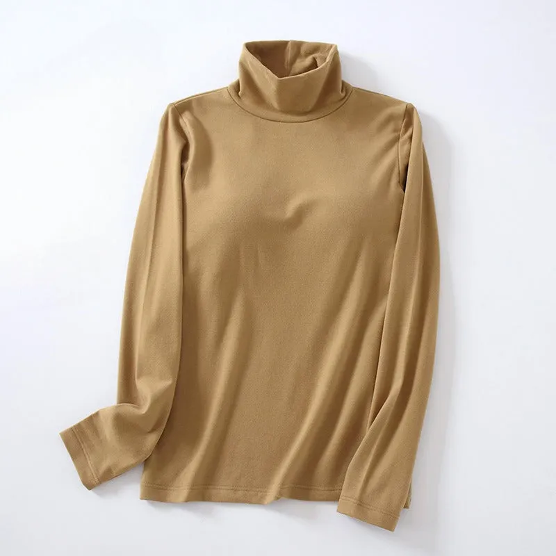 Turtle Neck Long Sleeve Top With Inbuilt Bra Fleece