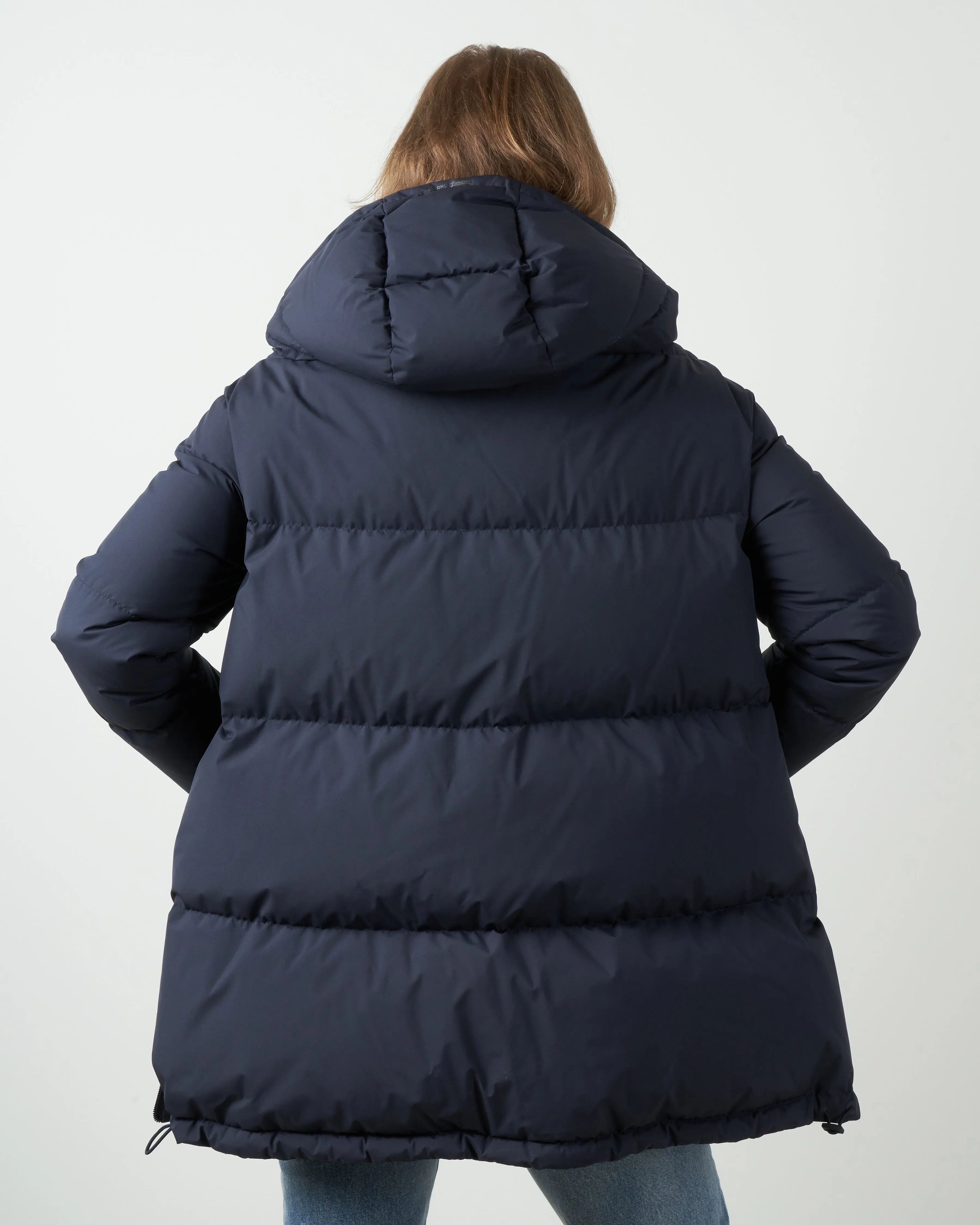 two-layer laminar puffer coat - blue