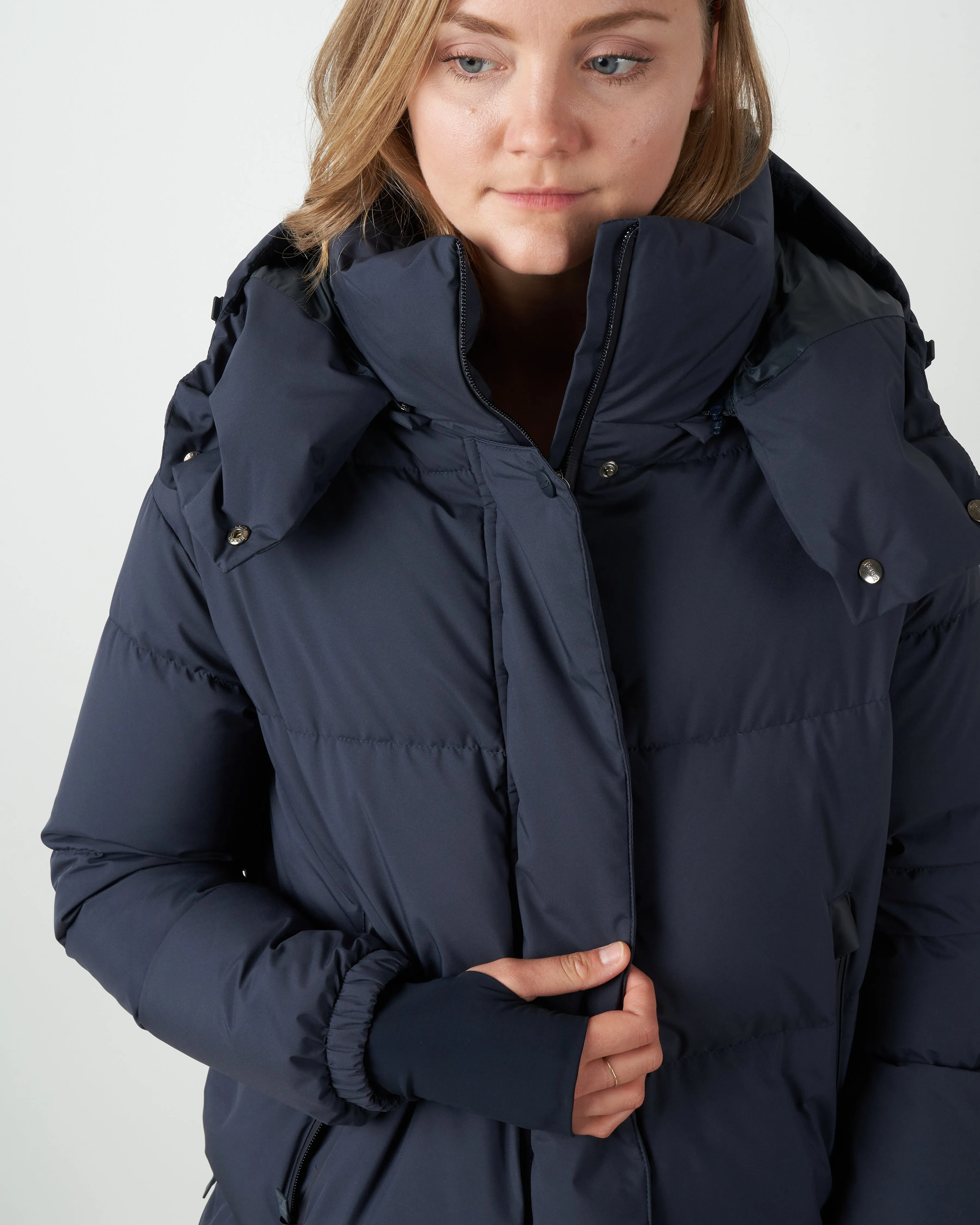 two-layer laminar puffer coat - blue