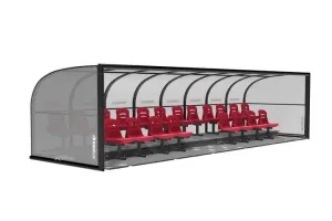 Two-Row Portable Rugby Shelter with Molded Seats