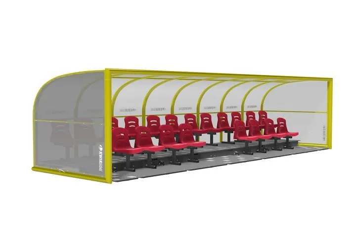 Two-Row Portable Rugby Shelter with Molded Seats