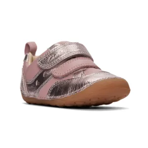 UK 4.5 Pink and Silver Tiny Fawn Velcro Sneaker