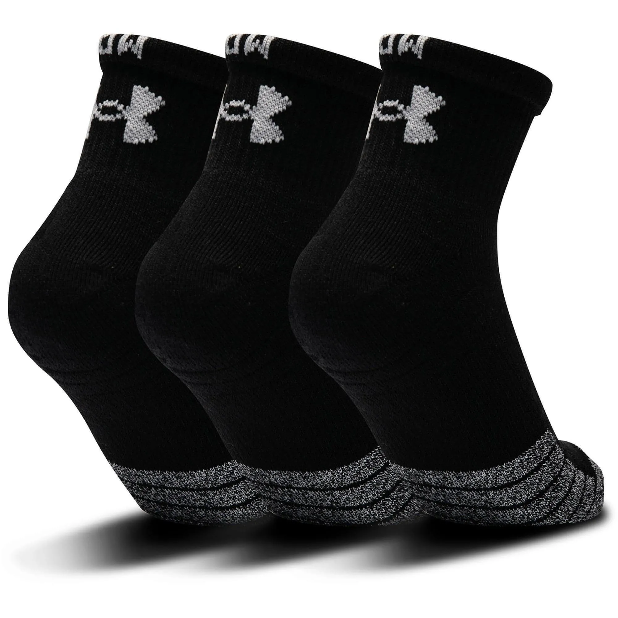 Under Armour HeatGear Quarter (3 Pack) Socks - Black