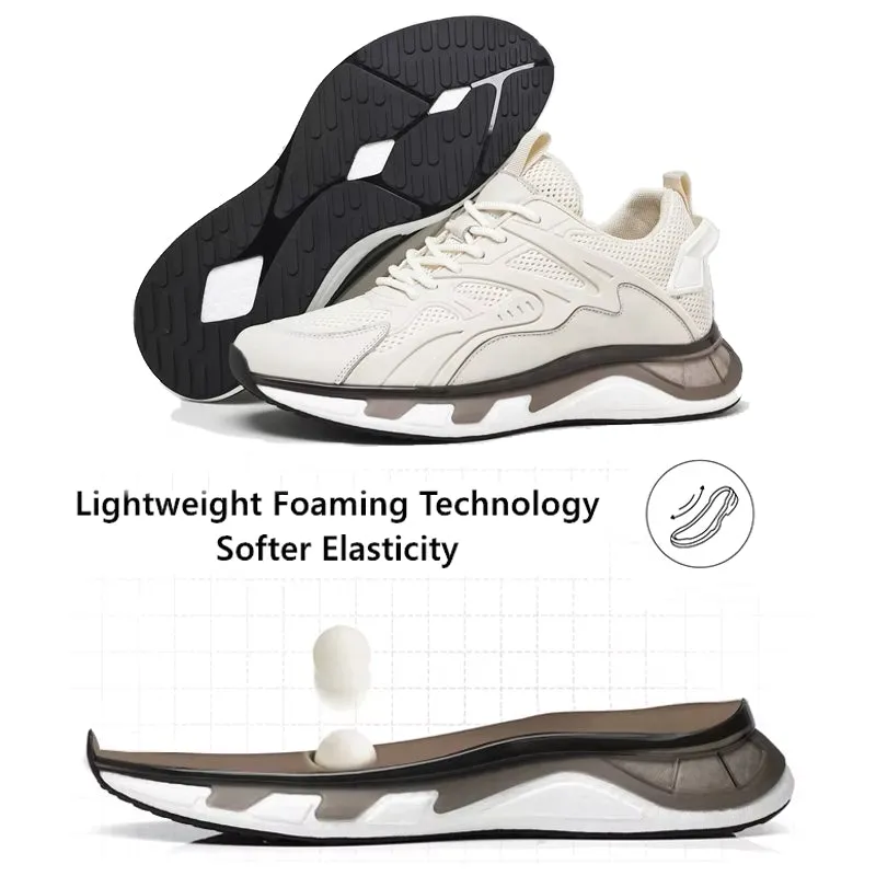 Unisex Cowhide Casual Height Increasing Shoes