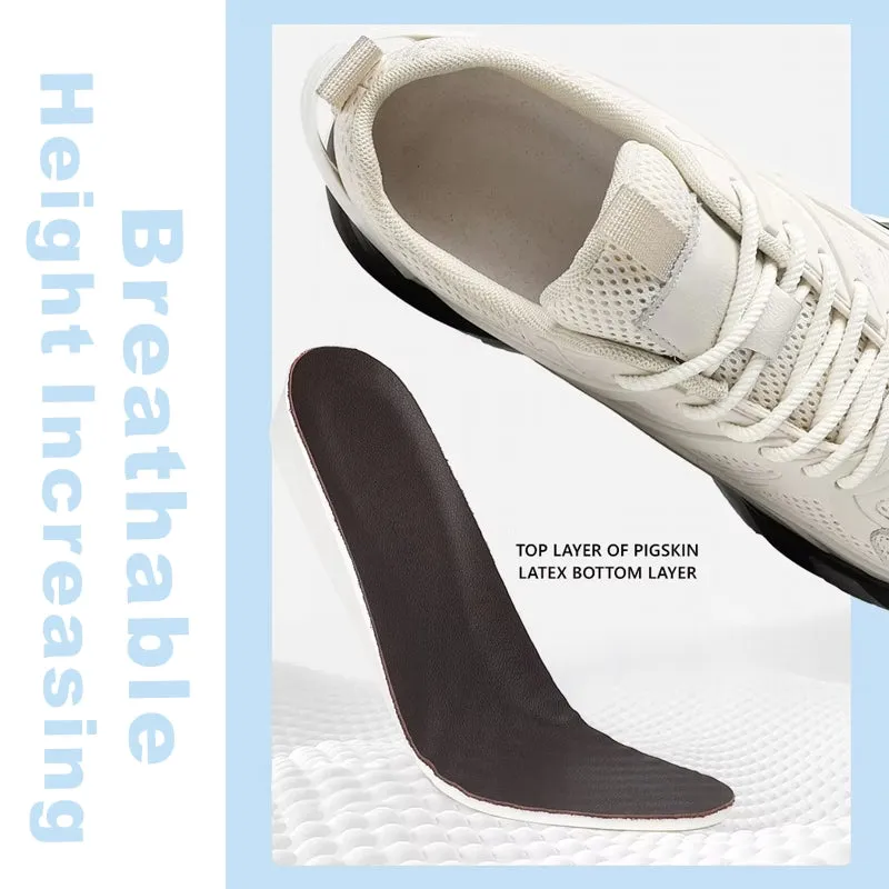 Unisex Cowhide Casual Height Increasing Shoes