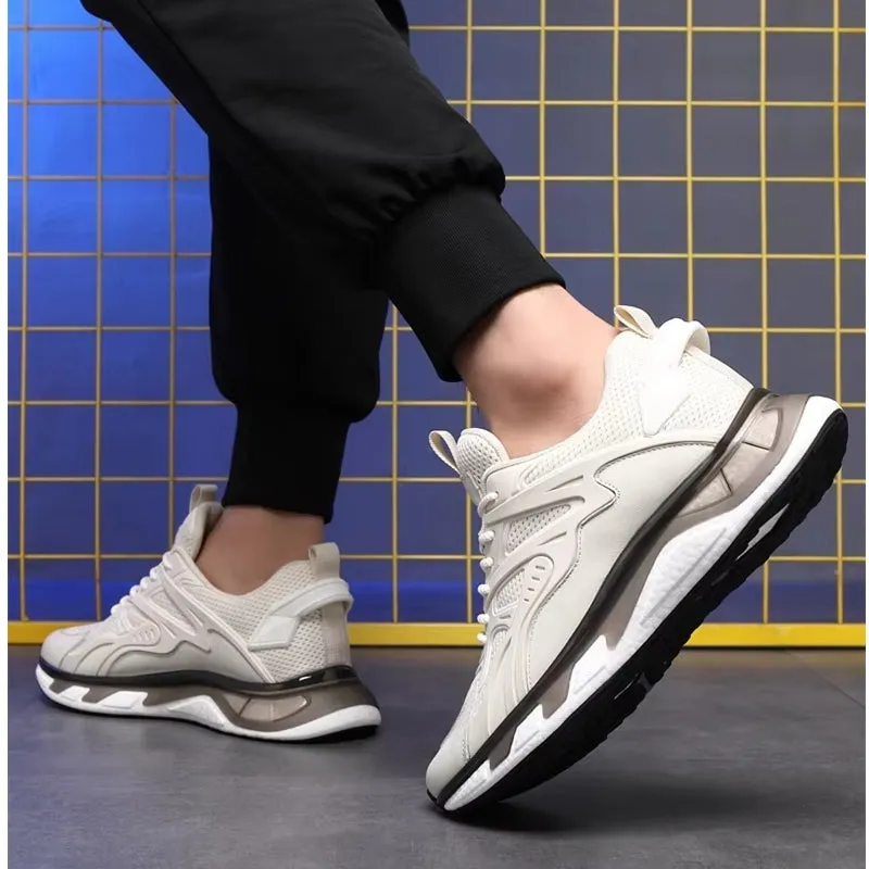 Unisex Cowhide Casual Height Increasing Shoes