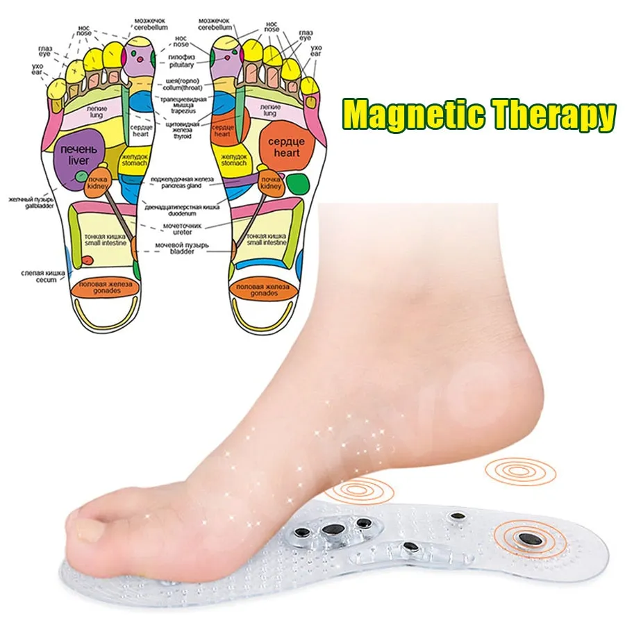 Unisex Magnetic Massage Shoe Insole Foot Care Acupressure Slimming Shoe Gel Insoles