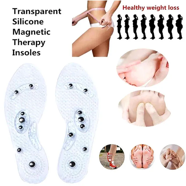Unisex Magnetic Massage Shoe Insole Foot Care Acupressure Slimming Shoe Gel Insoles
