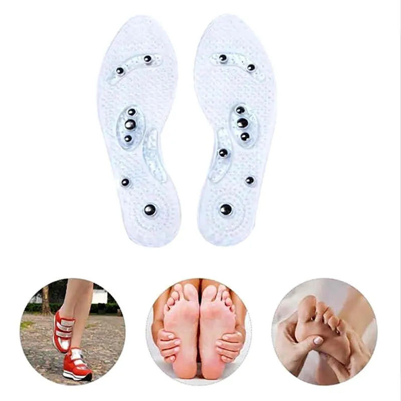 Unisex Magnetic Massage Shoe Insole Foot Care Acupressure Slimming Shoe Gel Insoles