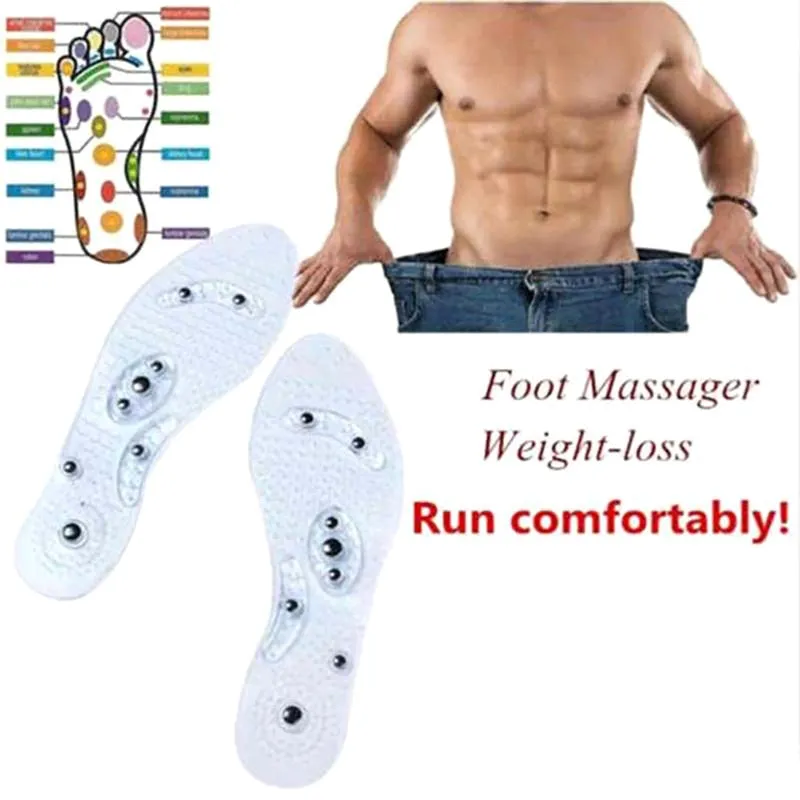 Unisex Magnetic Massage Shoe Insole Foot Care Acupressure Slimming Shoe Gel Insoles