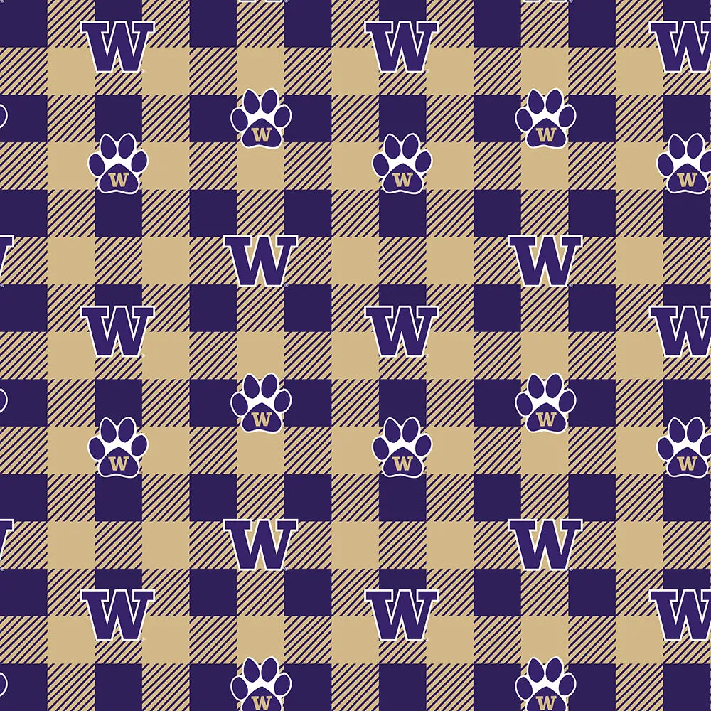 UNIVERSITY OF WASHINGTON-Buffalo Plaid Fleece-100% Polyester-WA1190