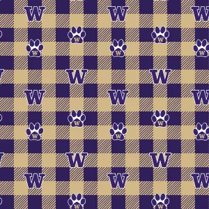 UNIVERSITY OF WASHINGTON-Buffalo Plaid Fleece-100% Polyester-WA1190