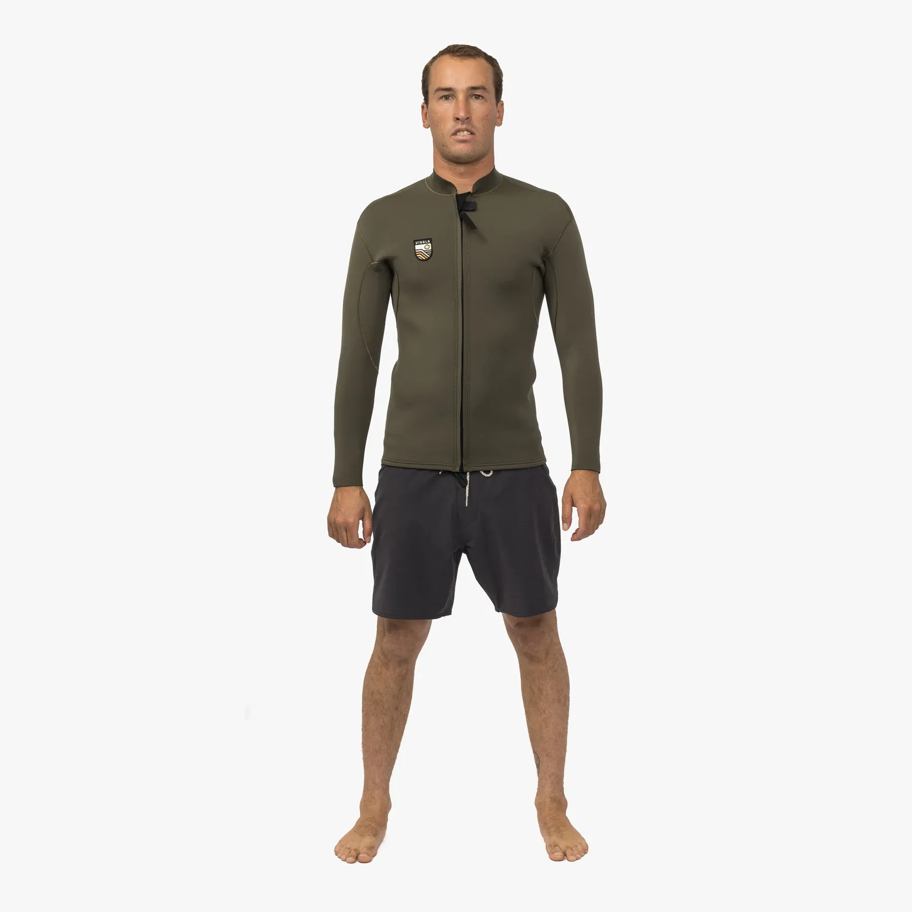 VISSLA SOLID SETS 2MM FZ JACKET - ARMY