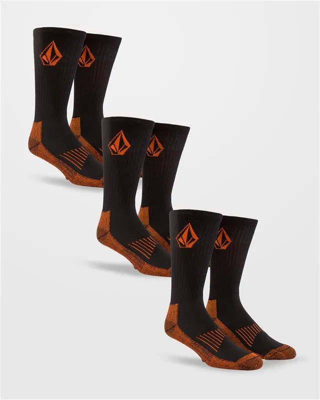 Volcom Workwear Socks (3 Pack) - BLACK