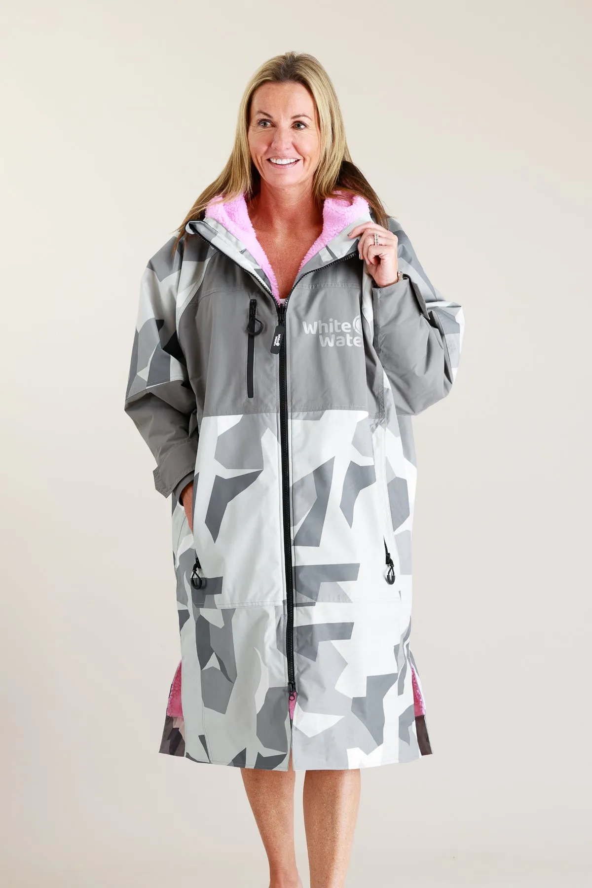 White Water Adult Hard Shell Robe - Arctic Camo/Pink