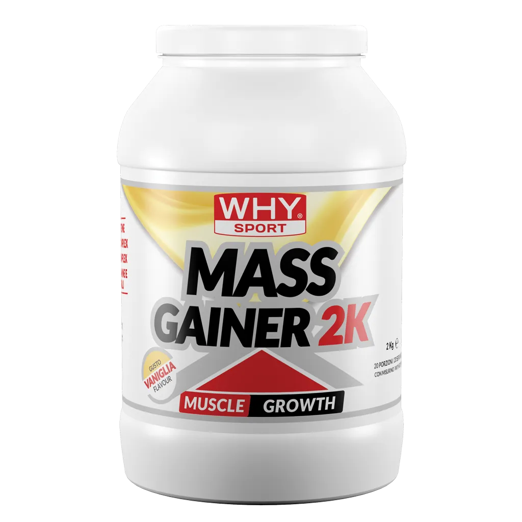 Why Sport Mass Gainer 2K 2kg Vaniglia in Polvere per Massa e Recupero