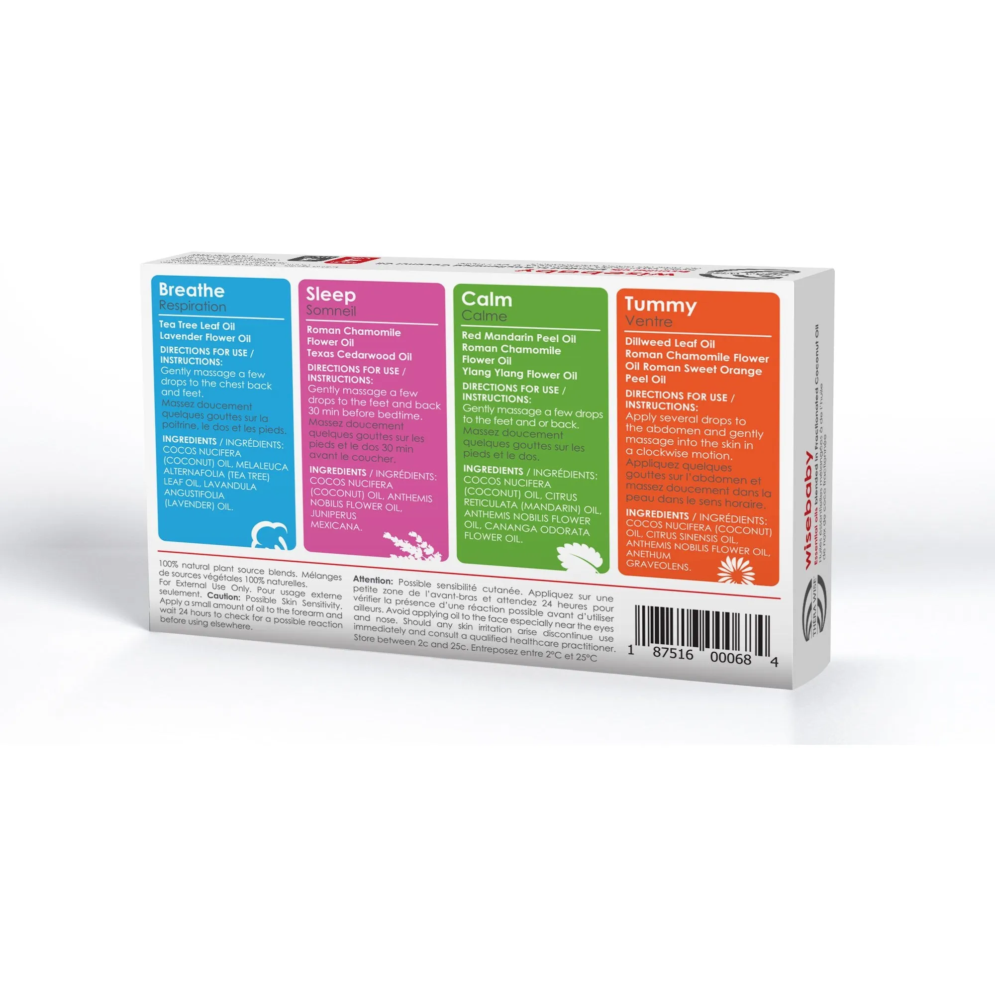 Wise Massage Essential Oils 4 pack X 10ml, Aromatherapy, Pre-Blended Essential Oil