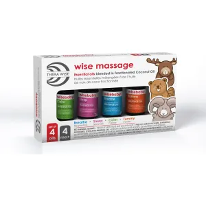 Wise Massage Essential Oils 4 pack X 10ml, Aromatherapy, Pre-Blended Essential Oil