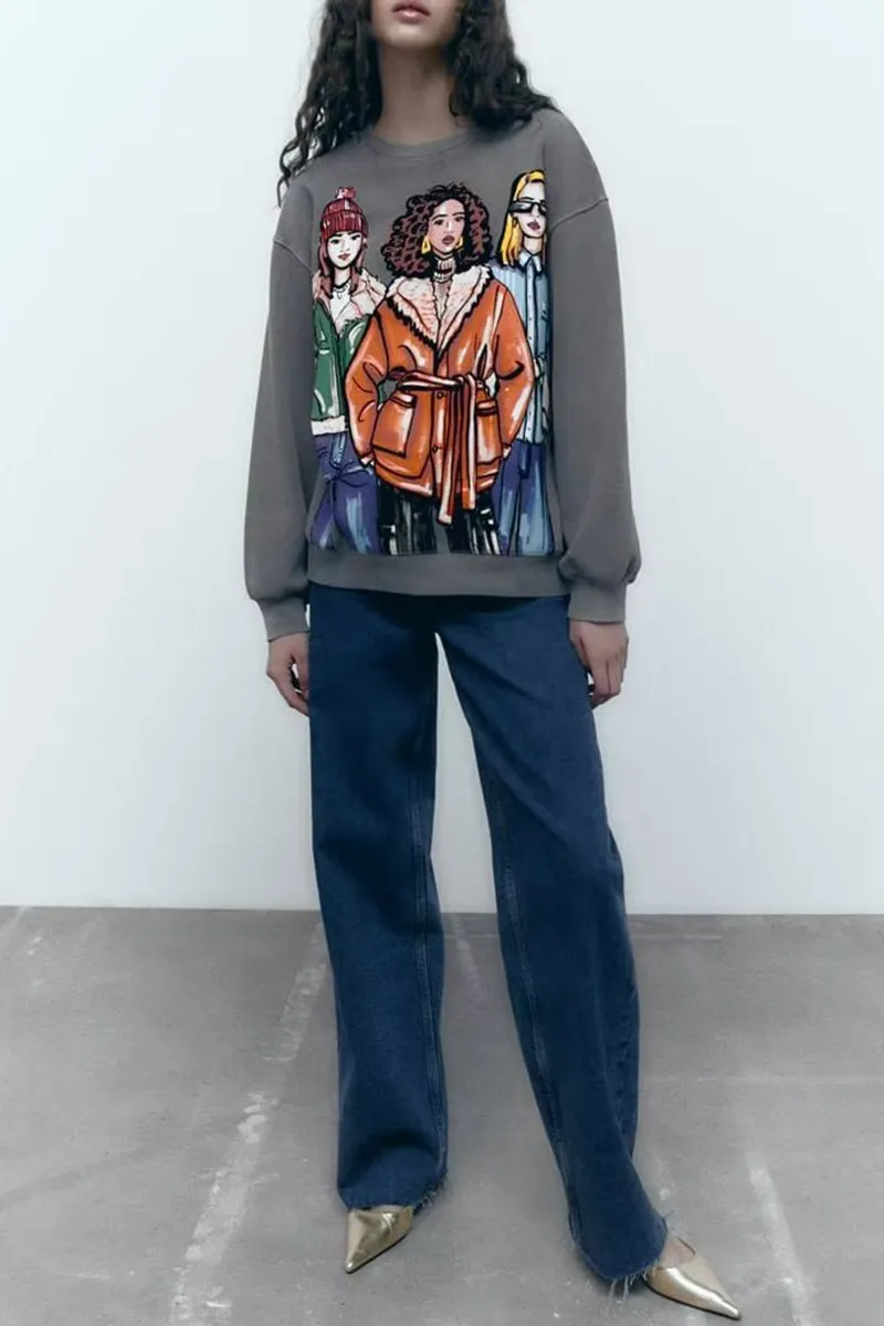 WJ0302 Graphic Fleece Sweatshirt