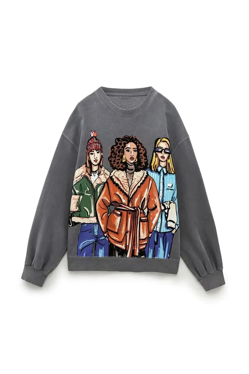 WJ0302 Graphic Fleece Sweatshirt